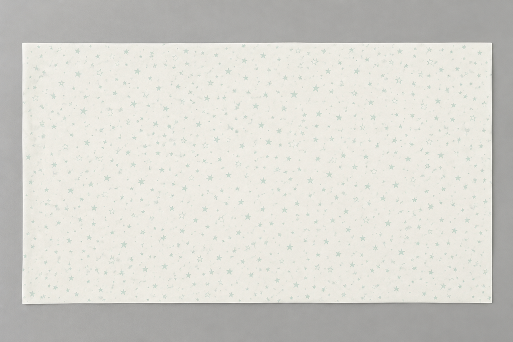 White & Teal Stars Acid Free Tissue Paper | 750x500mm | Pack of 500 BSP Retail Tissue