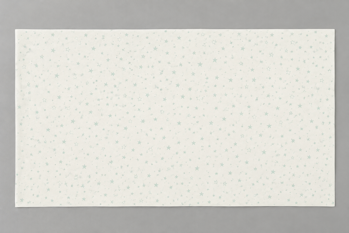White & Teal Stars Acid Free Tissue Paper | 750x500mm | Pack of 500 BSP Retail Tissue