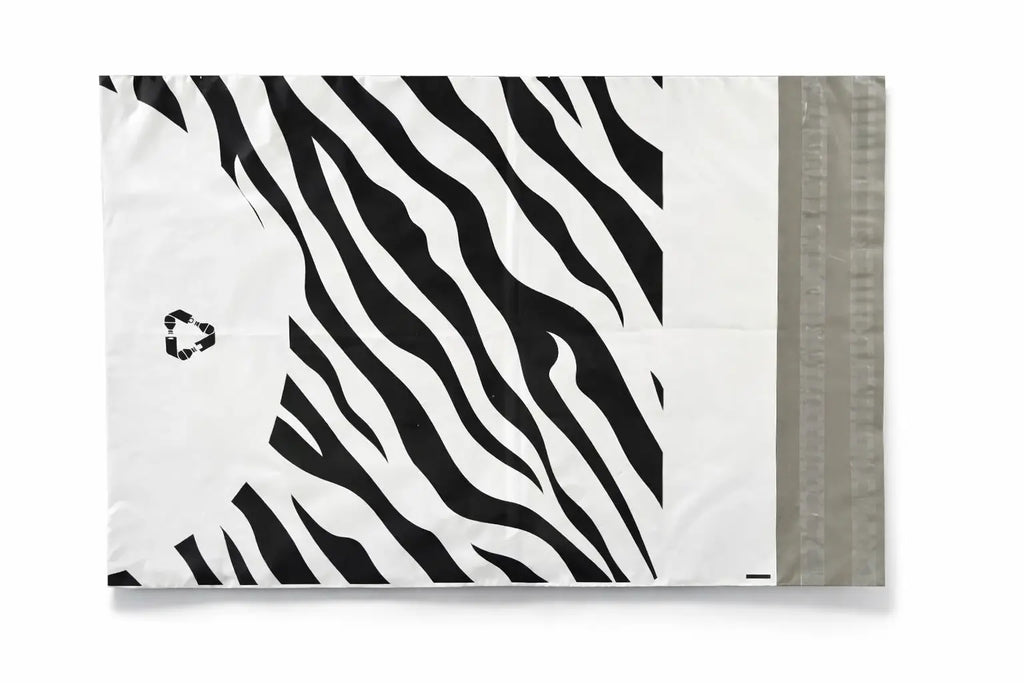 Zebra Print Mailing Bags | Medium | 39x54cm | Pack of 20 | Recycled Plastic BSP Retail